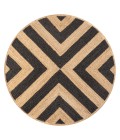 ANSA COLLECTION Area Rug Piper Two-Tone Chevron Round Jute Black/Natural 5' Round Area Rug