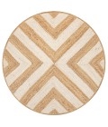 Piper Two-Tone Chevron Round Jute Cream/Natural 5' Round Area Rug