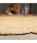 ANSA COLLECTION Area Rug Daisy Hippy Jute Medallion Circle Natural 5' Round Area Rug
