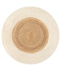 Oceana Two-Tone Boho Jute Circle Cream/Natural 5' Round Area Rug