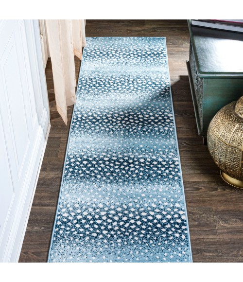 Antelope Modern Animal Blue/Cream 2 ft. x 10 ft. Runner Rug