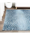 SAFARI Area Rug Antelope Modern Animal Blue/Cream 3 ft. x 5 ft. Area Rug