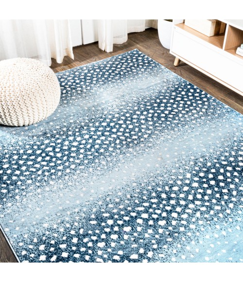 SAFARI Area Rug Antelope Modern Animal Blue/Cream 3 ft. x 5 ft. Area Rug