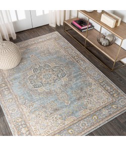 Jonathany Shabby Chic SBC300A Light Blue/Ivory Area Rug 3 ft. X 5 ft. Rectangle