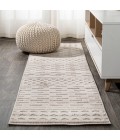 SOUTH BEACH Area Rug Xlendi High-Low Pile Moroccan Geometric Beige 2 ft. x 10 ft. Indoor/Outdoor Runner Rug
