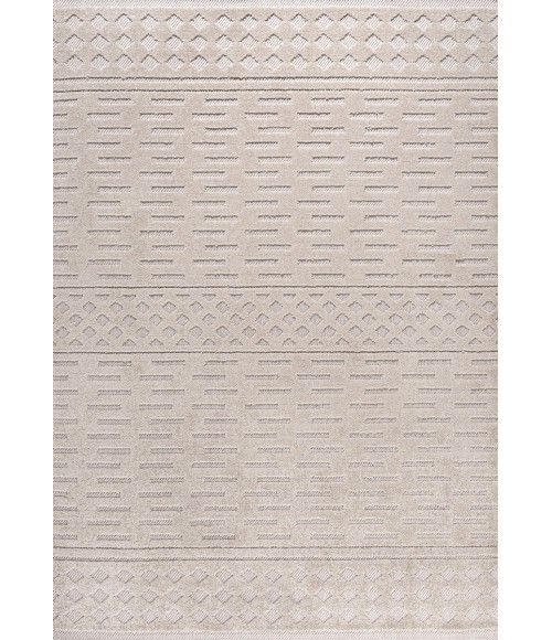 SOUTH BEACH Area Rug Xlendi High-Low Pile Moroccan Geometric Beige 3 ft. x 5 ft. Indoor/Outdoor Area Rug