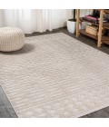 SOUTH BEACH Area Rug Xlendi High-Low Pile Moroccan Geometric Beige 3 ft. x 5 ft. Indoor/Outdoor Area Rug