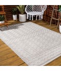 SOUTH BEACH Area Rug Xlendi High-Low Pile Moroccan Geometric Beige 3 ft. x 5 ft. Indoor/Outdoor Area Rug