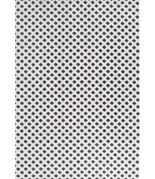 SOUTH BEACH Area Rug Rabat High-Low Pile Mini-Diamond Trellis White/Black 4 ft. x 6 ft. Indoor/Outdoor Area Rug