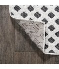 SOUTH BEACH Area Rug Rabat High-Low Pile Mini-Diamond Trellis White/Black 2 ft. x 8 ft. Indoor/Outdoor Runner Rug