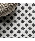 SOUTH BEACH Area Rug Rabat High-Low Pile Mini-Diamond Trellis White/Black 2 ft. x 8 ft. Indoor/Outdoor Runner Rug