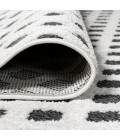 SOUTH BEACH Area Rug Rabat High-Low Pile Mini-Diamond Trellis White/Black 2 ft. x 8 ft. Indoor/Outdoor Runner Rug
