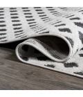 SOUTH BEACH Area Rug Rabat High-Low Pile Mini-Diamond Trellis White/Black 2 ft. x 8 ft. Indoor/Outdoor Runner Rug