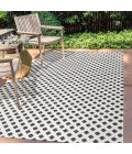 SOUTH BEACH Area Rug Rabat High-Low Pile Mini-Diamond Trellis White/Black 4 ft. x 6 ft. Indoor/Outdoor Area Rug