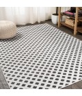 SOUTH BEACH Area Rug Rabat High-Low Pile Mini-Diamond Trellis White/Black 4 ft. x 6 ft. Indoor/Outdoor Area Rug