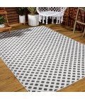 SOUTH BEACH Area Rug Rabat High-Low Pile Mini-Diamond Trellis White/Black 4 ft. x 6 ft. Indoor/Outdoor Area Rug