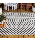 SOUTH BEACH Area Rug Rabat High-Low Pile Mini-Diamond Trellis White/Black 4 ft. x 6 ft. Indoor/Outdoor Area Rug