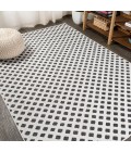 SOUTH BEACH Area Rug Rabat High-Low Pile Mini-Diamond Trellis White/Black 4 ft. x 6 ft. Indoor/Outdoor Area Rug