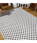 SOUTH BEACH Area Rug Rabat High-Low Pile Mini-Diamond Trellis White/Black 4 ft. x 6 ft. Indoor/Outdoor Area Rug