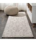 SOUTH BEACH Area Rug Citta High-Low Pile Mediterranean Tile Beige 2 ft. x 8 ft. Indoor/Outdoor Runner Rug