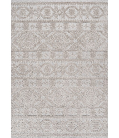 Citta High-Low Pile Mediterranean Tile Beige 4 ft. x 6 ft. Indoor/Outdoor Area Rug