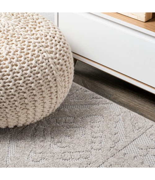 SOUTH BEACH Area Rug Citta High-Low Pile Mediterranean Tile Beige 2 ft. x 8 ft. Indoor/Outdoor Runner Rug
