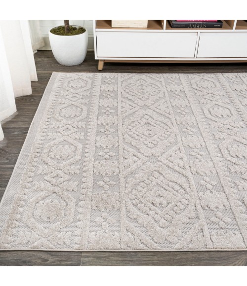 Citta High-Low Pile Mediterranean Tile Beige 4 ft. x 6 ft. Indoor/Outdoor Area Rug