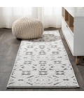 SOUTH BEACH Area Rug Citta High-Low Pile Mediterranean Tile White/Black 2 ft. x 8 ft. Indoor/Outdoor Runner Rug
