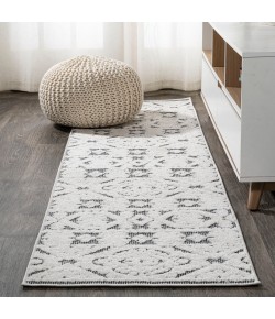 Jonathany South Beach SBH102B White/Black Area Rug 2 ft. X 8 ft. Runner