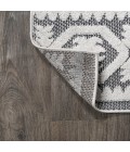 SOUTH BEACH Area Rug Citta High-Low Pile Mediterranean Tile White/Black 2 ft. x 8 ft. Indoor/Outdoor Runner Rug