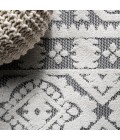 SOUTH BEACH Area Rug Citta High-Low Pile Mediterranean Tile White/Black 2 ft. x 8 ft. Indoor/Outdoor Runner Rug