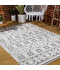 SOUTH BEACH Area Rug Citta High-Low Pile Mediterranean Tile White/Black 4 ft. x 6 ft. Indoor/Outdoor Area Rug