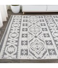 SOUTH BEACH Area Rug Citta High-Low Pile Mediterranean Tile White/Black 4 ft. x 6 ft. Indoor/Outdoor Area Rug