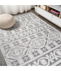 SOUTH BEACH Area Rug Citta High-Low Pile Mediterranean Tile White/Black 4 ft. x 6 ft. Indoor/Outdoor Area Rug
