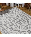 SOUTH BEACH Area Rug Citta High-Low Pile Mediterranean Tile White/Black 4 ft. x 6 ft. Indoor/Outdoor Area Rug