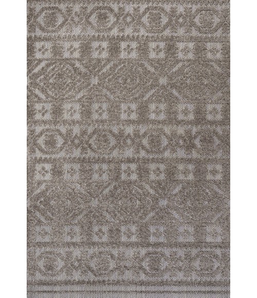 SOUTH BEACH Area Rug Citta High-Low Pile Mediterranean Tile Dark Gray/Ivory 4 ft. x 6 ft. Indoor/Outdoor Area Rug