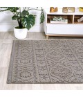 SOUTH BEACH Area Rug Citta High-Low Pile Mediterranean Tile Dark Gray/Ivory 4 ft. x 6 ft. Indoor/Outdoor Area Rug