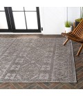 SOUTH BEACH Area Rug Citta High-Low Pile Mediterranean Tile Dark Gray/Ivory 4 ft. x 6 ft. Indoor/Outdoor Area Rug