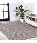 SOUTH BEACH Area Rug Citta High-Low Pile Mediterranean Tile Dark Gray/Ivory 4 ft. x 6 ft. Indoor/Outdoor Area Rug
