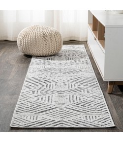 Jonathany South Beach SBH103A White/Black Area Rug 2 ft. X 10 ft. Runner