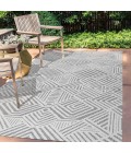 SOUTH BEACH Area Rug Jordan High-Low Pile Art Deco Geometric White/Black 3 ft. x 5 ft. Indoor/Outdoor Area Rug