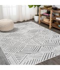 SOUTH BEACH Area Rug Jordan High-Low Pile Art Deco Geometric White/Black 3 ft. x 5 ft. Indoor/Outdoor Area Rug