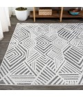 SOUTH BEACH Area Rug Jordan High-Low Pile Art Deco Geometric White/Black 3 ft. x 5 ft. Indoor/Outdoor Area Rug