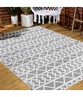 SOUTH BEACH Area Rug Aylan High-Low Pile Knotted Trellis Geometric Black/Ivory 3 ft. x 5 ft. Indoor/Outdoor Area Rug