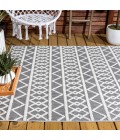 SOUTH BEACH Area Rug Aylan High-Low Pile Knotted Trellis Geometric Black/Ivory 3 ft. x 5 ft. Indoor/Outdoor Area Rug