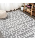 SOUTH BEACH Area Rug Aylan High-Low Pile Knotted Trellis Geometric Black/Ivory 3 ft. x 5 ft. Indoor/Outdoor Area Rug