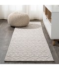 SOUTH BEACH Area Rug Aylan High-Low Pile Knotted Trellis Geometric Beige 2 ft. x 10 ft. Indoor/Outdoor Runner Rug