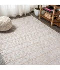 SOUTH BEACH Area Rug Aylan High-Low Pile Knotted Trellis Geometric Beige 3 ft. x 5 ft. Indoor/Outdoor Area Rug