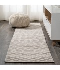 Ararat High-Low Pile Moroccan Diamond Modern Beige 2 ft. x 8 ft. Indoor/Outdoor Runner Rug