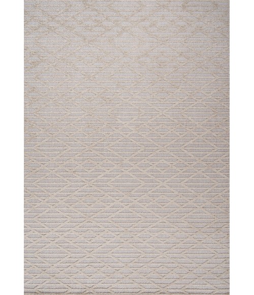 Ararat High-Low Pile Moroccan Diamond Modern Beige 5 ft. x 8 ft. Indoor/Outdoor Area Rug